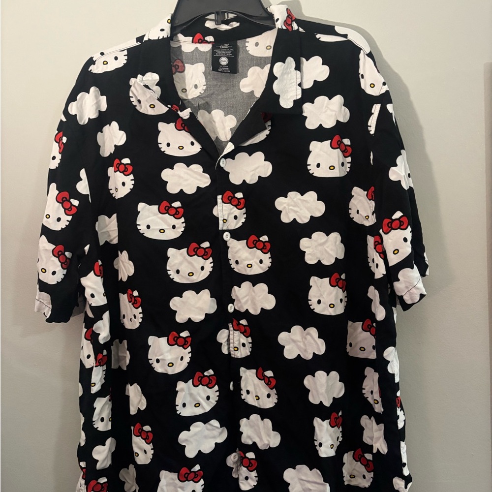 Hello Kitty Gray And Red Patterned Top - image 3